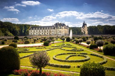 Chateau de Chenonceau, Loire Valley, Fransa. Chateau de Chenonceau, ortaçağ Fransız Loire Valley kalede. 15-16 yüzyılda, geç Gotik ve erken Rönesans mimari bir karışımı inşa edildi