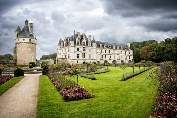 Chenonceau Frankrike Augusti 2017 Chateau Chenonceau Medeltida Franska Slott Loiredalen — Stockfoto