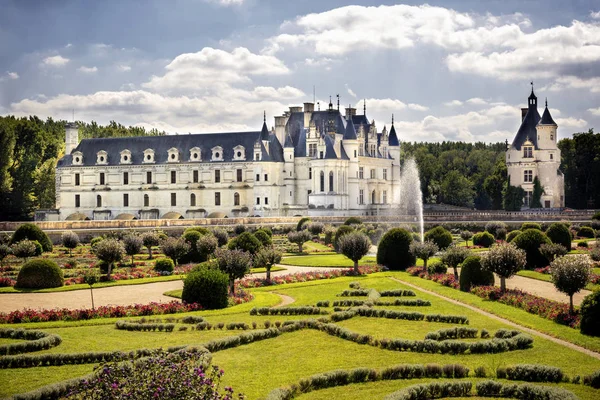 Chenonceau Francie Srpna 2017 Chateau Chenonceau Středověký Francouzský Hrad Údolí — Stock fotografie