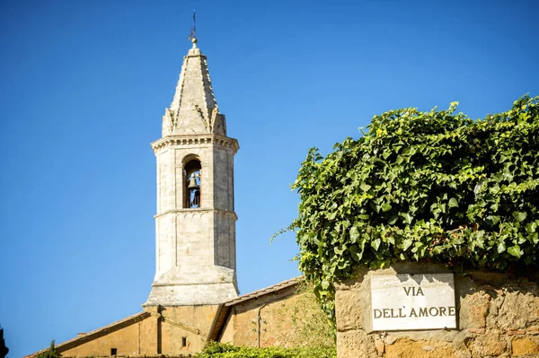 Pienza Ulice Lásky Podepsat Italštině Zdi Pienza Siena Itálie — Stock fotografie