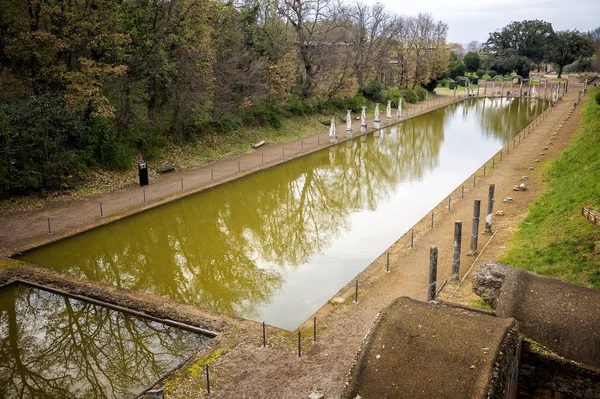 Villa Adriana. Canopus of the Hadrian Villa in Tivoli, Italy.