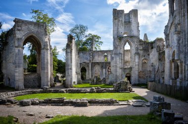 Jumieges, Manastırı Harabeleri Abbey 1067, Normandy, Fransa