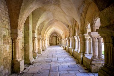 Abbey Fontenay, Burgundy. Ünlü Cistercian Manastırı, Fontenay, Unesco Dünya Mirası Marmagne, Burgundy, Fransa komün içinde 1981 yılından beri iç