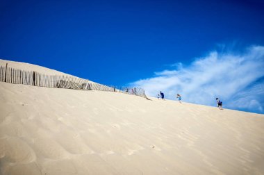 Dune Pilat (Dune du pile) - en yüksek kumul Avrupa, Arcachon Bay, Aquitaine, Fransa, Atlantik Okyanusu
