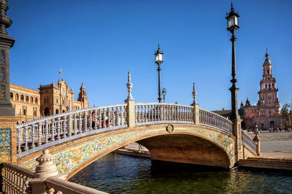 Plaza España Plaza España Sevilla España Construida 1928 Ejemplo Arquitectura — Foto de Stock