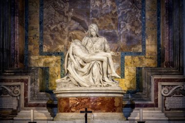 Vatikan Şehri, Vatikan: Vatikan veya Pieta dindarlık Vatikan Şehri Saint Peter Bazilikası Papalık iç Michelangelo tarafından Mermer heykel bir grup var. Roma. İtalya