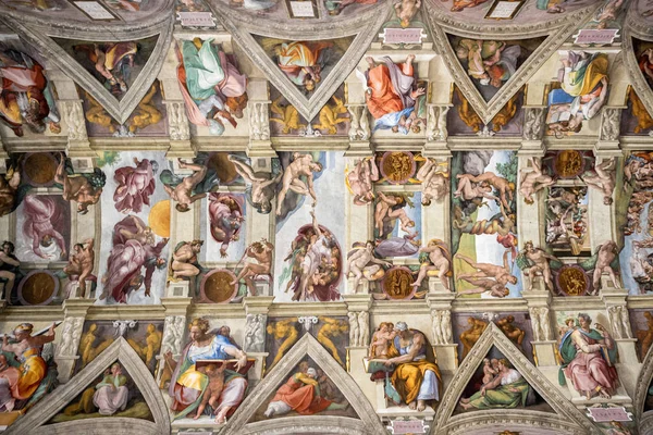 Vatican City Vatican Februar 2018 Decke Der Sistine Kapelle Vatican — Stockfoto