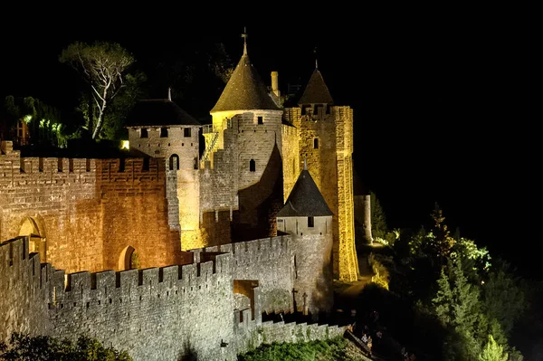 Carcassonne - A obohacené francouzské město v departementu Aude, Region Languedoc-Roussillon, Francie, do seznamu UNESCO — Stock fotografie
