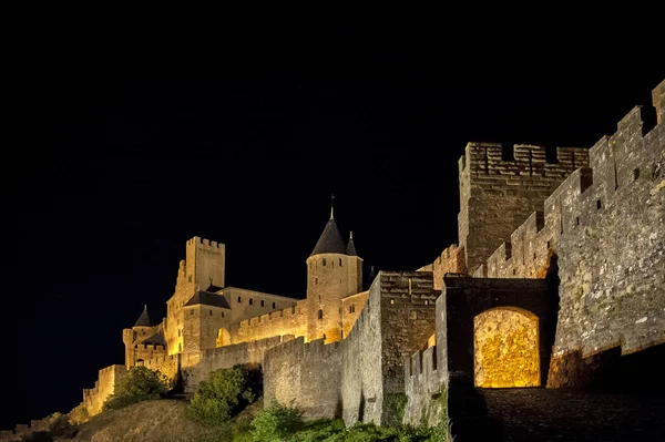 Carcassonne Obohacené Francouzské Město Departementu Aude Region Languedoc Roussillon Francie — Stock fotografie