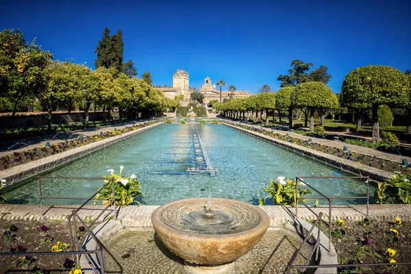 Jardins Alcazar Los Reyes Cristianos Córdoba Espanha — Fotografia de Stock