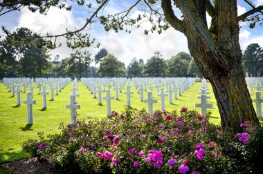 Omaha Beach, Normandy, Fransa için Amerikan mezarlığı.