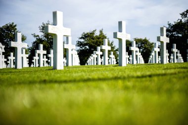 Omaha Beach, Normandy, Fransa için Amerikan mezarlığı.