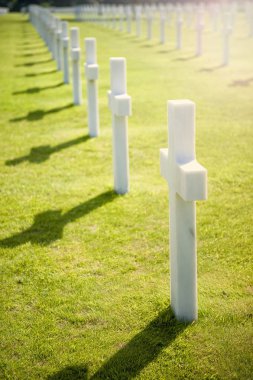 Omaha Beach, Normandy, Fransa için Amerikan mezarlığı.