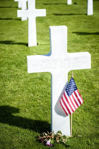 Cementerio Americano Omaha Beach Normandía Francia — Foto de Stock