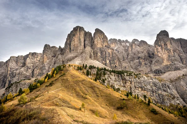 Sella Group Piscadu Val Gardena Pass Passo Gardena Natural Park — Stock fotografie