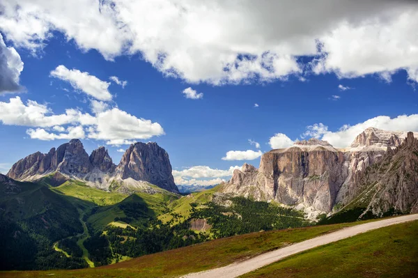 Pordoi Pass Pordoi Plateau Sass Pordoi Můžete Také Vidět Catinaccio — Stock fotografie