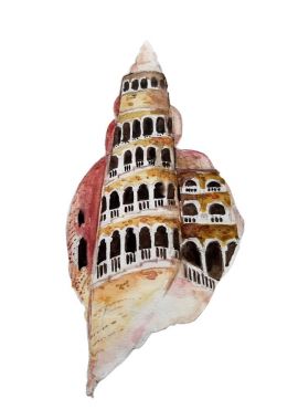 Sarmal kabuk suluboya resim