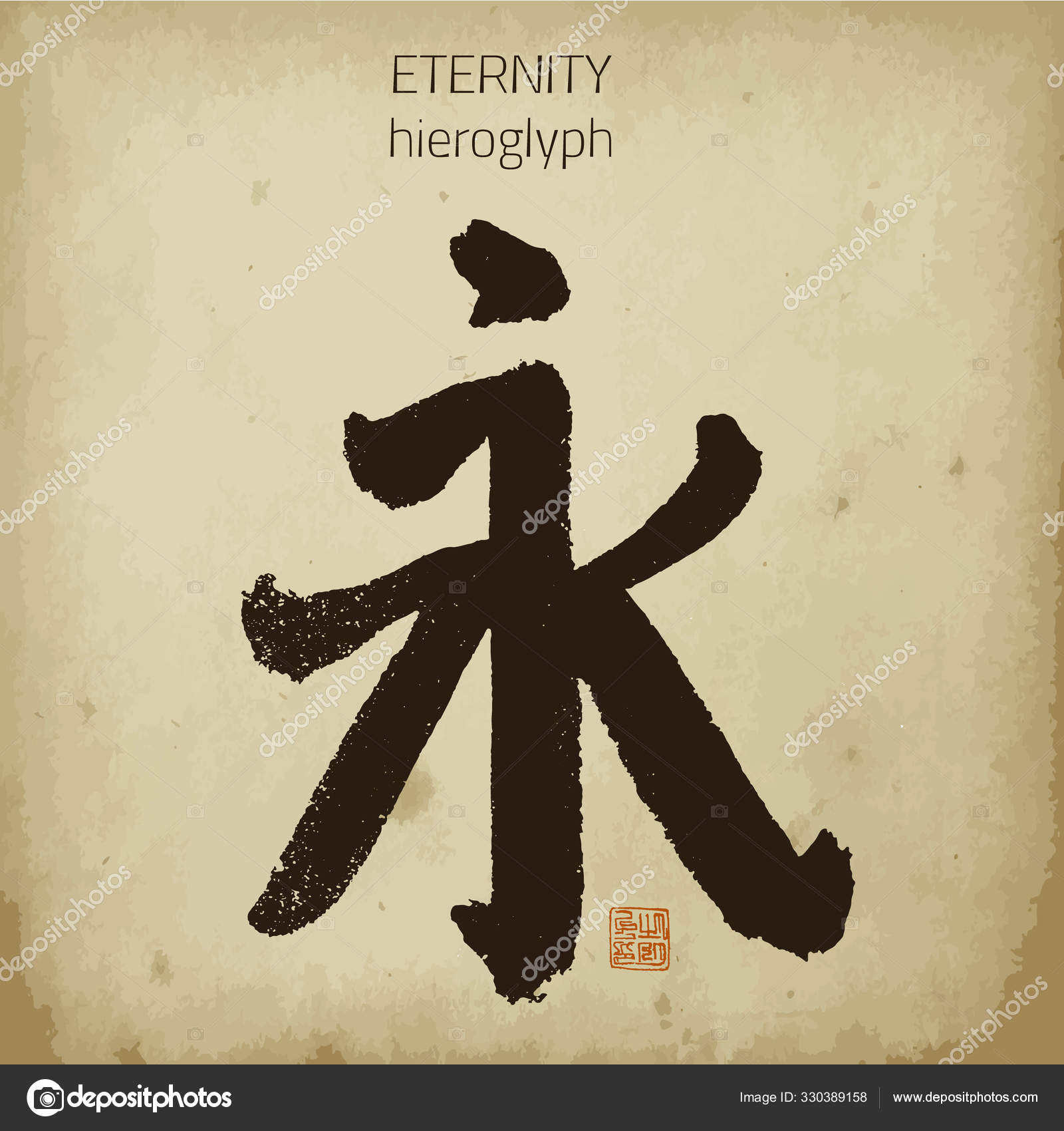 Símbolo Dos Hieróglifos Chineses Ilustração do Vetor - Ilustração