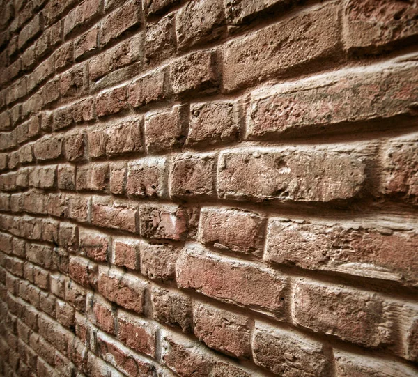 レンガの壁の赤茶色のテクスチャの視点 — ストック写真