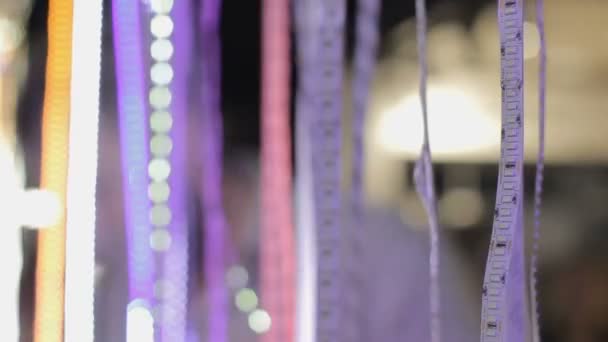 美しい Led リボン。照明器具のお店 — ストック動画