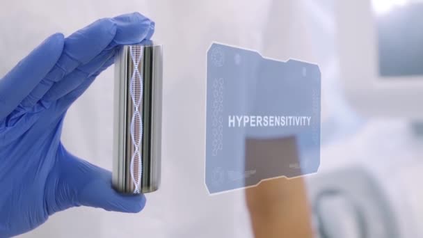 Gant main dans la main avec hologramme Hypersensibilité — Video