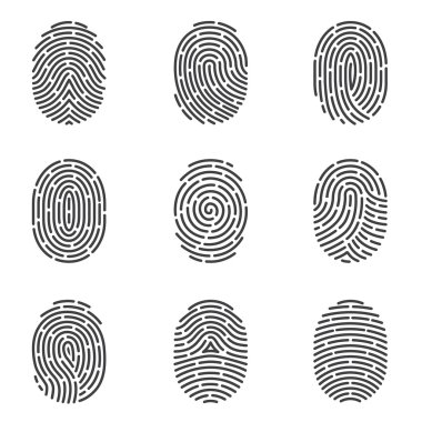 Fingerprint icons vector set clipart
