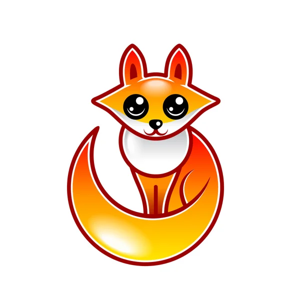 Schattige cartoon fox geïsoleerde vector — Stockvector