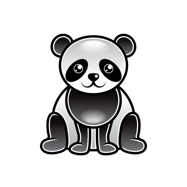 Aranyos rajzfilm panda elszigetelt vektor — Stock Vector