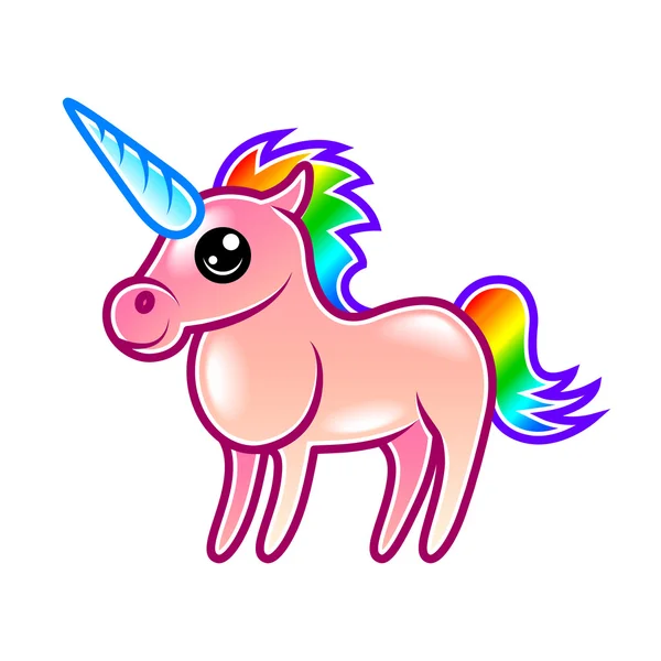 Cute cartoon unicorn isolated vector — Stock Vector