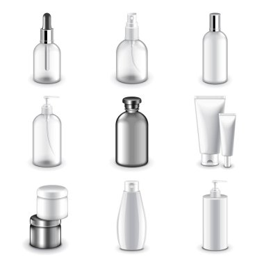 Kozmetik Şişeler simgeler vektör set