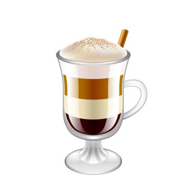 Latte Kahve içecek izole vektör katmanlı