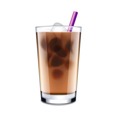 Buzlu kahve izole üzerinde beyaz vektör