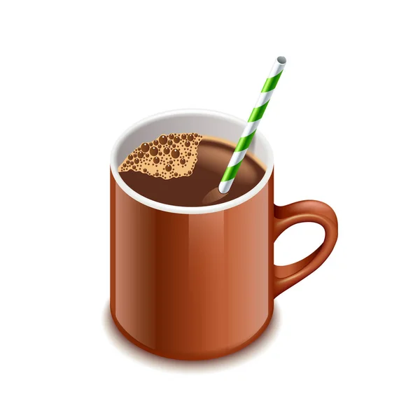 Cocoa drink isolated on white vector — Stock Vector
