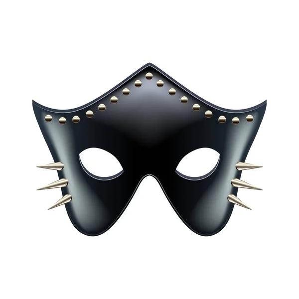 Black leather eyes mask isolated vector — Stock Vector