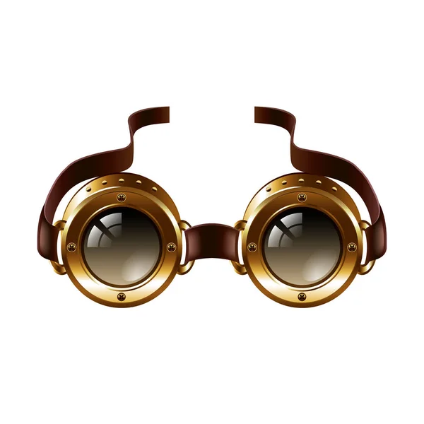 Gafas Steampunk aisladas en vector blanco — Vector de stock