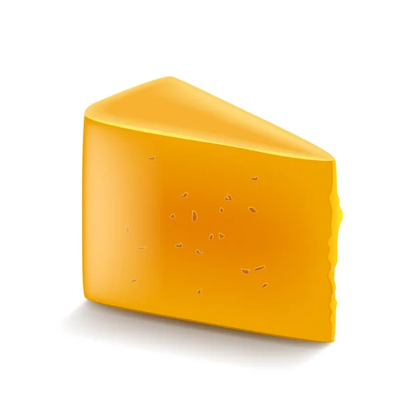 Queso Cheddar aislado en vector blanco — Vector de stock