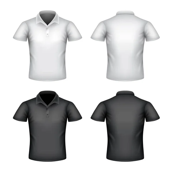 白いベクトルに分離された男性のポロシャツ — ストックベクタ