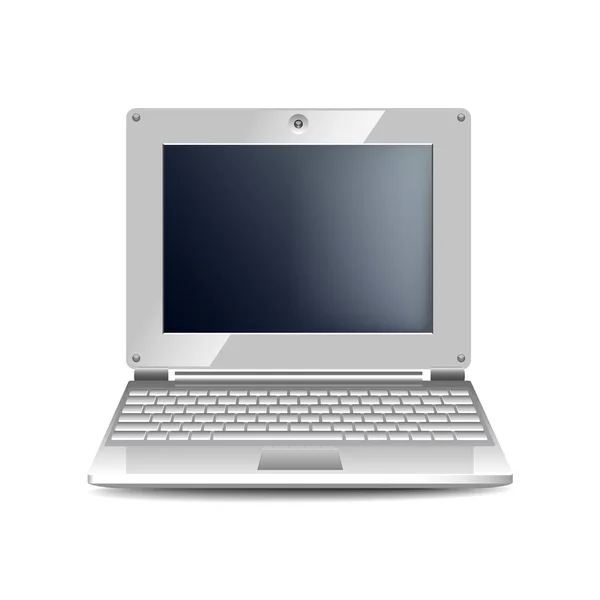 Netbook blanc isolé sur vecteur blanc — Image vectorielle