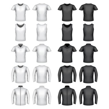 Erkek t-shirt vektör set