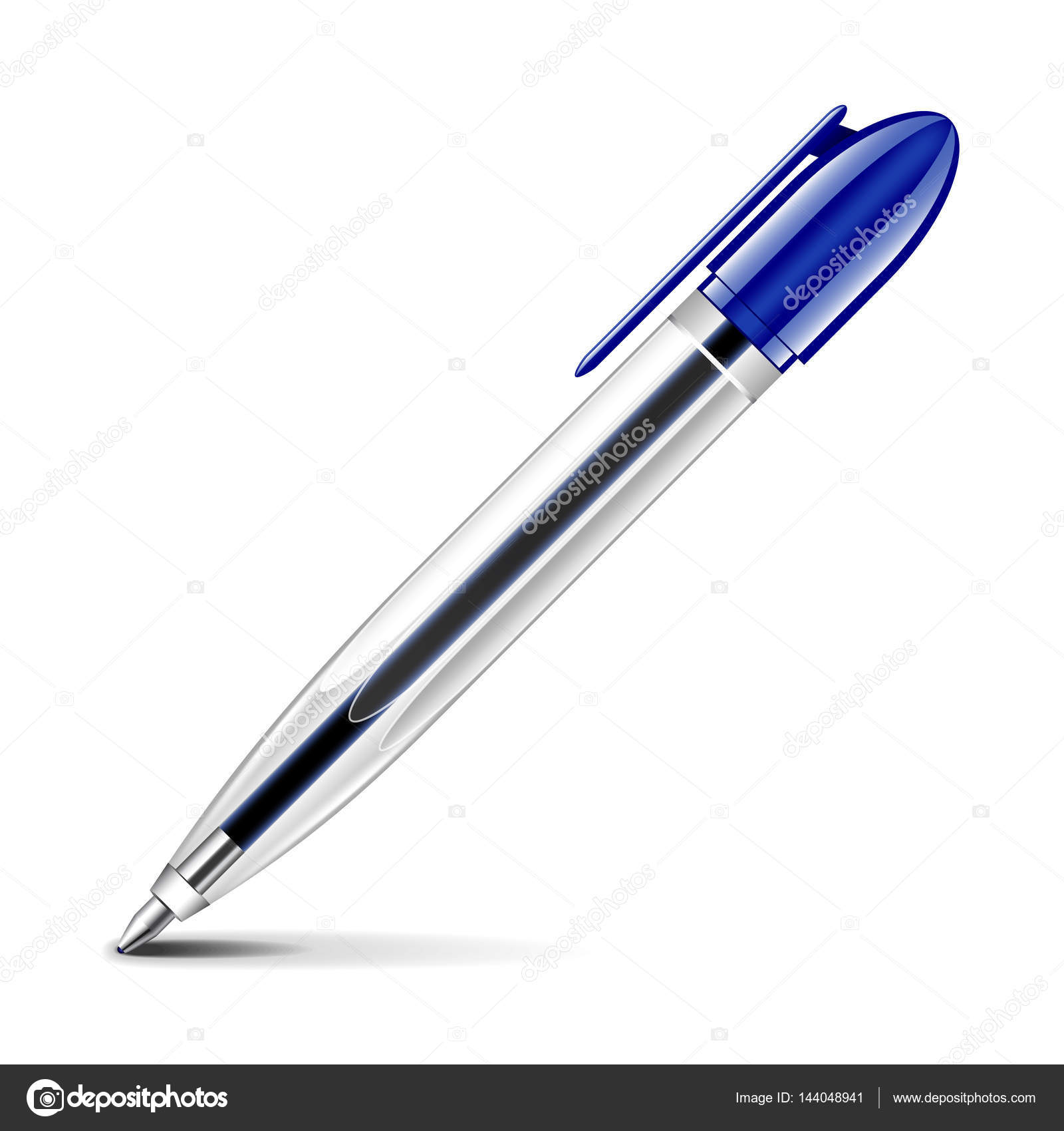 Classic ballpoint pen isolated on white vector Stock Vector by