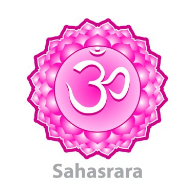 Çakra sahasrara izole üzerinde beyaz vektör