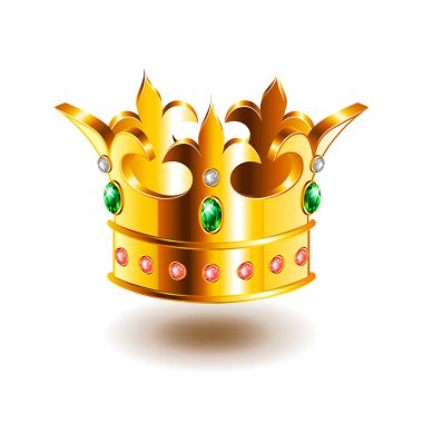 Hanedan taç izole üzerinde beyaz vektör