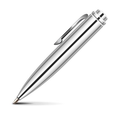 İzole üzerinde beyaz vektör metal kalem