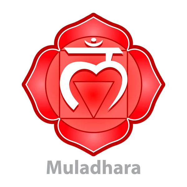 Chakra muladhara aislado en vector blanco — Vector de stock