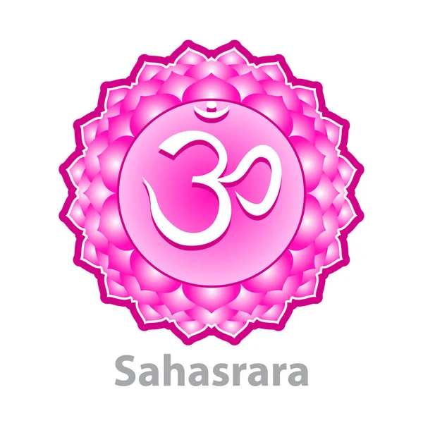 Chakra sahasrara aislado en vector blanco — Vector de stock