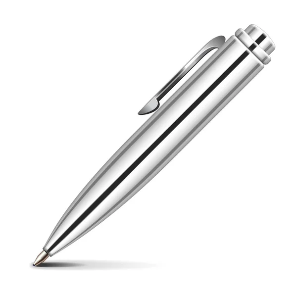 Metal pen isolated on white vector — Stock Vector