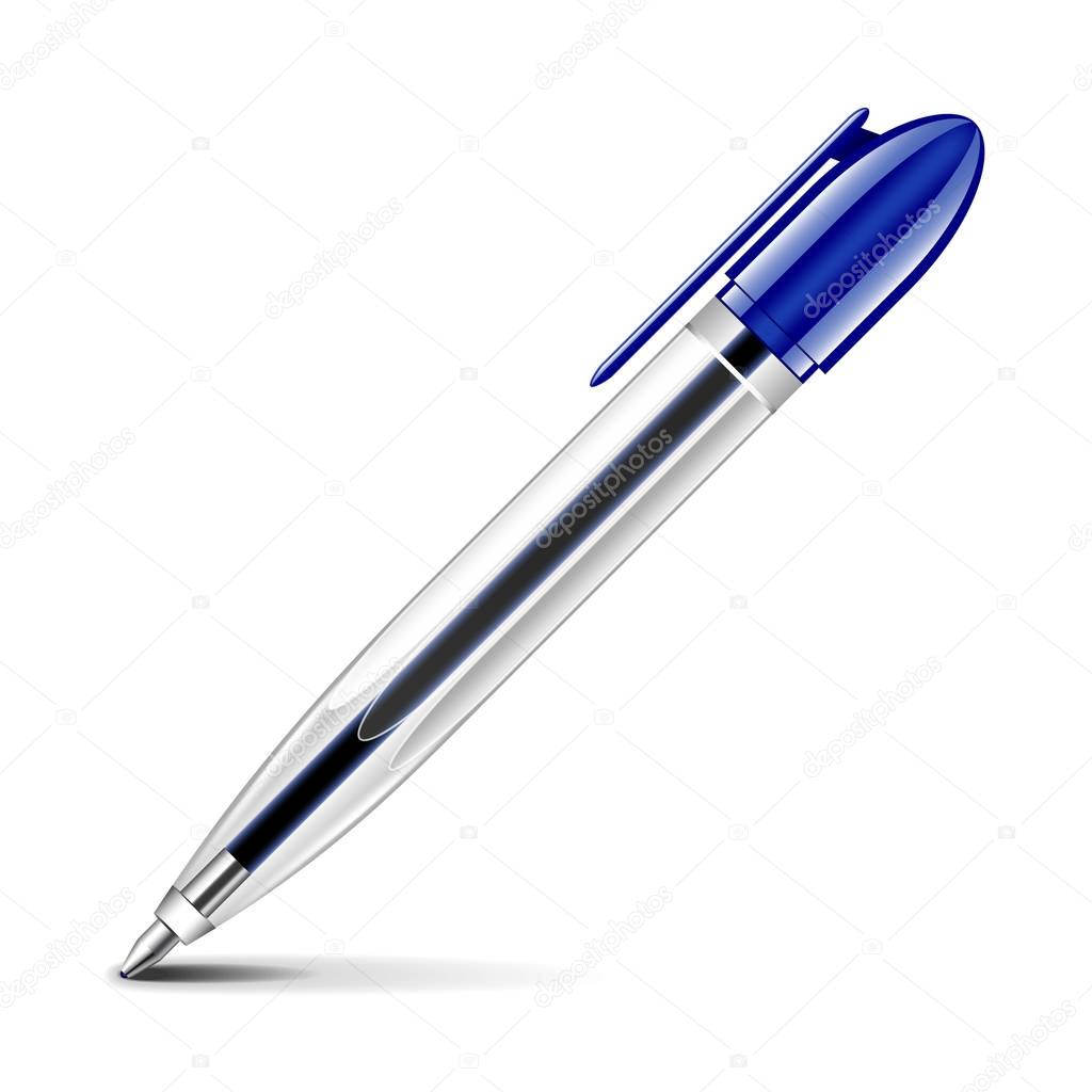 Classic ballpoint pen isolated on white vector