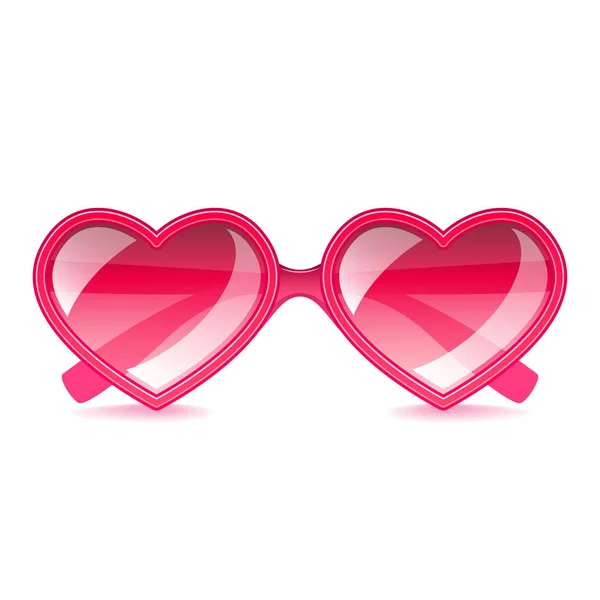 Gafas de sol corazones rosados aislados en vector blanco — Archivo Imágenes Vectoriales