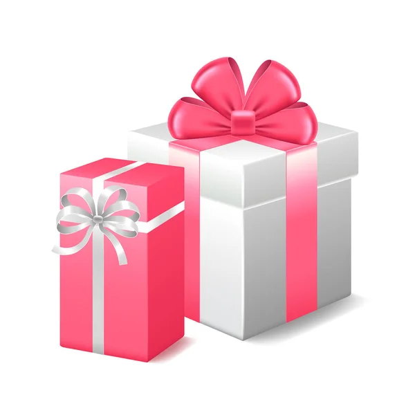 Two gifts isolated on white vector — Stock Vector