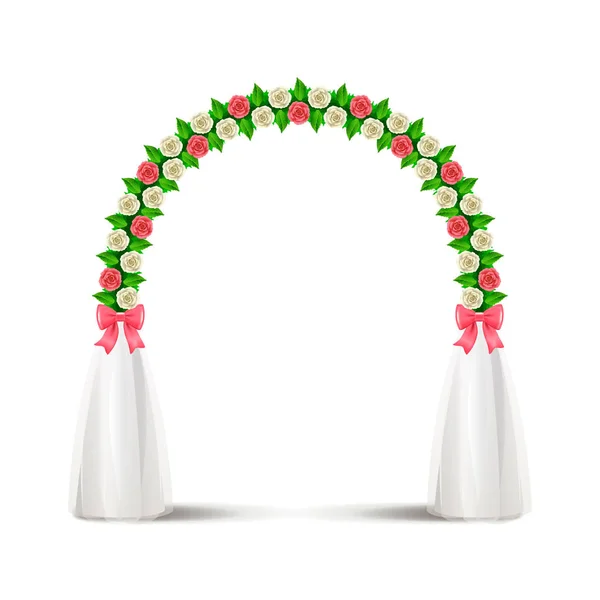 Arco de casamento isolado no vetor branco — Vetor de Stock